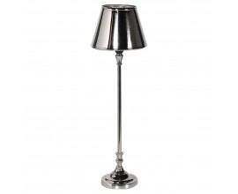 Industriálna vysoká stolná lampa Iris v striebornej farbe z kovu s kovovým kužeľovým tienidlom 64 cm