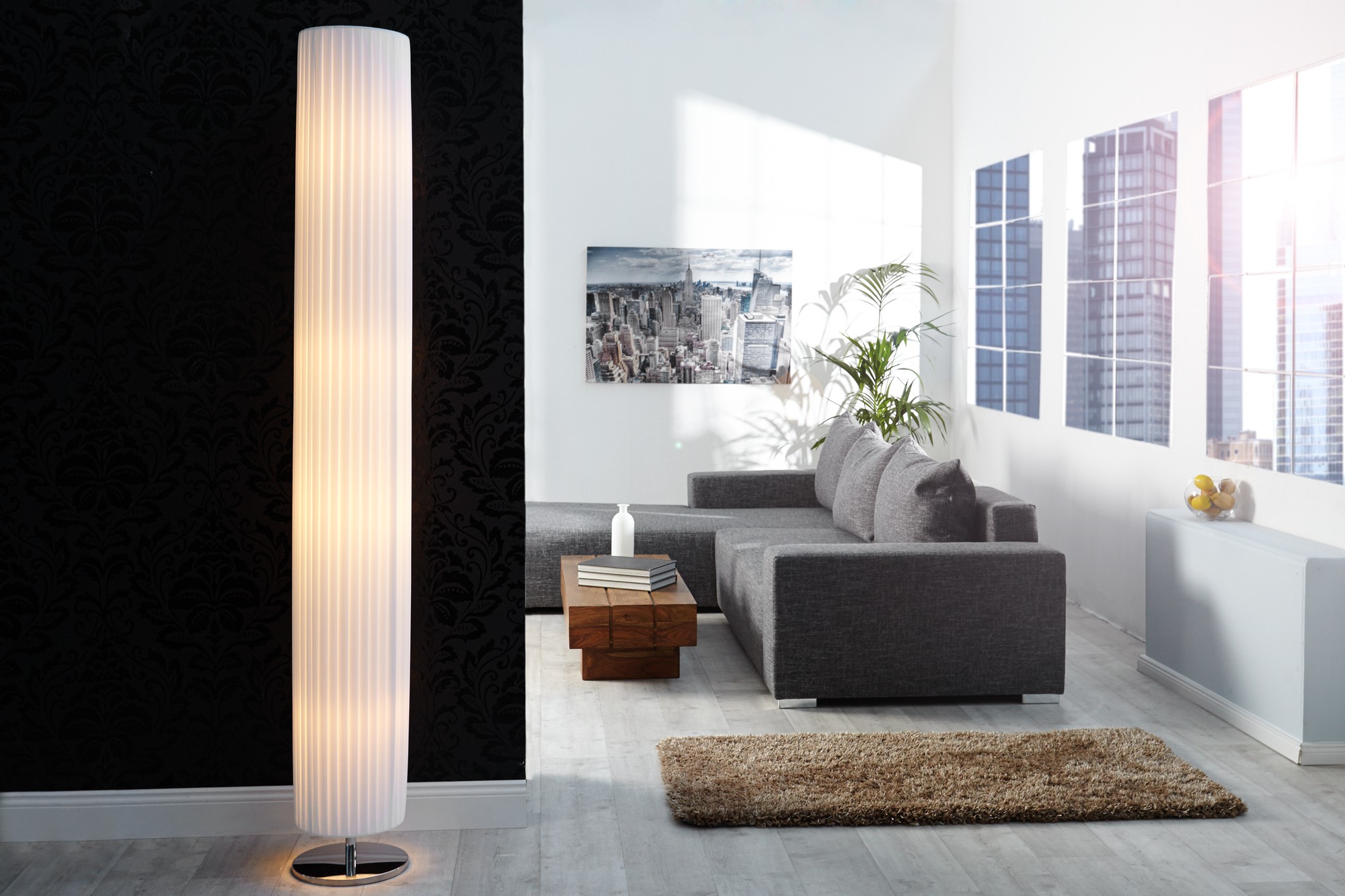 Estila Moderná elegantná stojaca lampa Salone 200cm biela