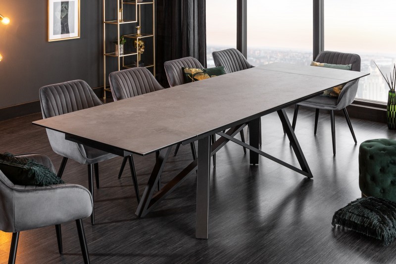 Estila Industriálny nadčasový jedálenský stôl Epinal s keramickou povrchovou doskou 180-220-260cm