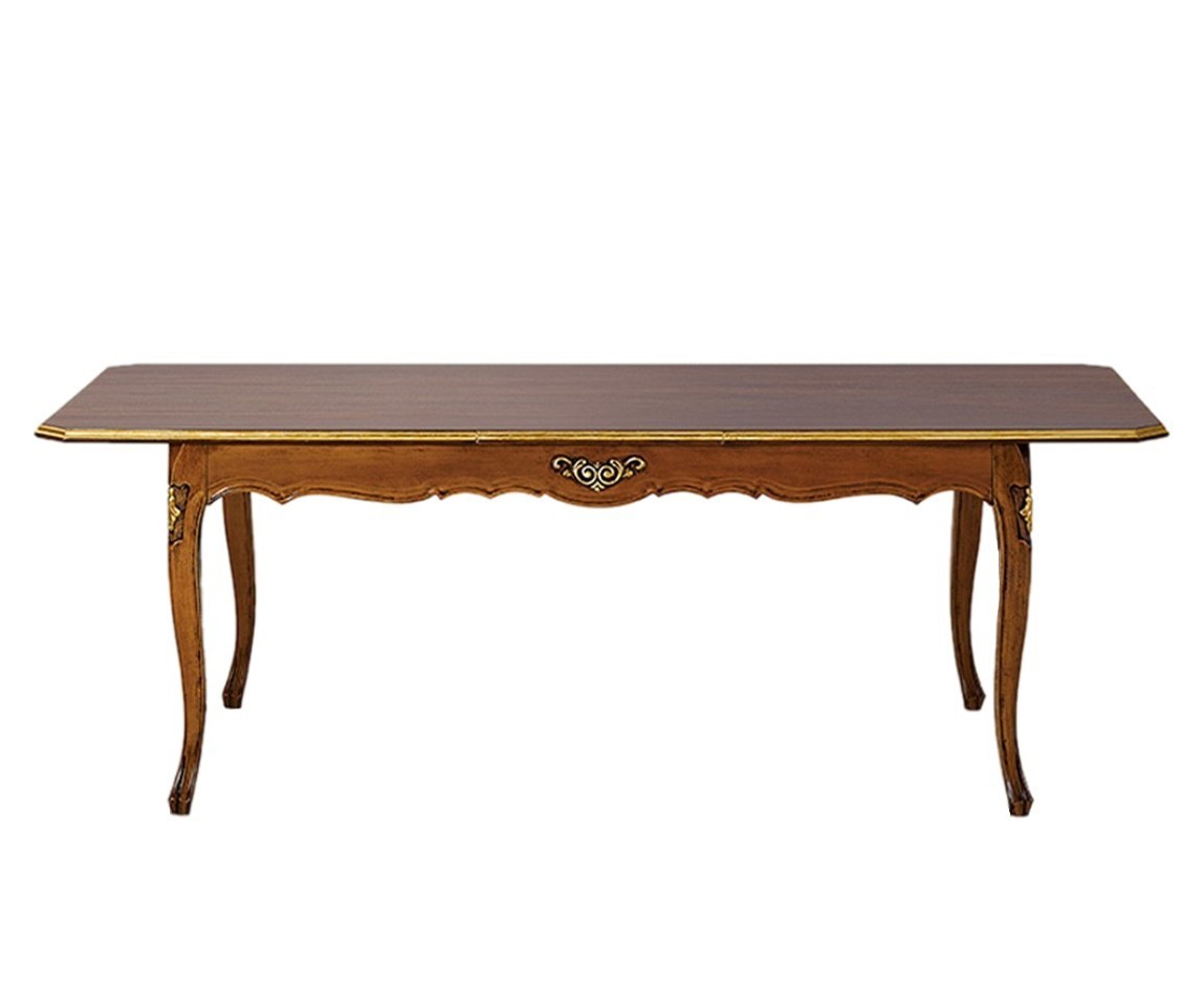 Estila Luxusný klasický jedálenský rozkladací stôl Clasica z dreveného masívu s vyrezávanou výzdobou obdĺžnikového tvaru 180cm