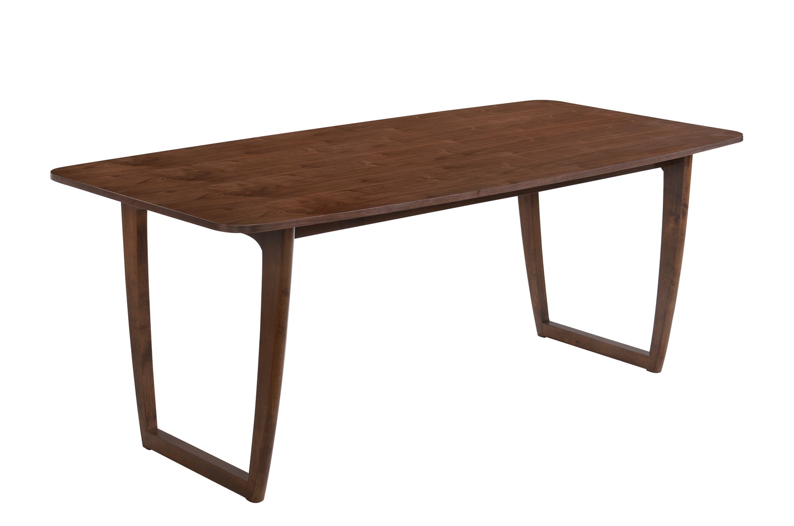 Estila Moderný obdĺžnikový jedálenský stôl Nordica Nogal z orechovo hnedého dreva s dvoma pármi spojených nožičiek 160/200cm.